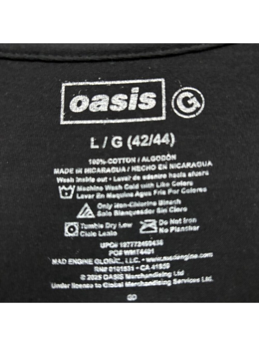 Oasis Definitely Maybe Album Gallaghers Britpop Poster Tee L View 4